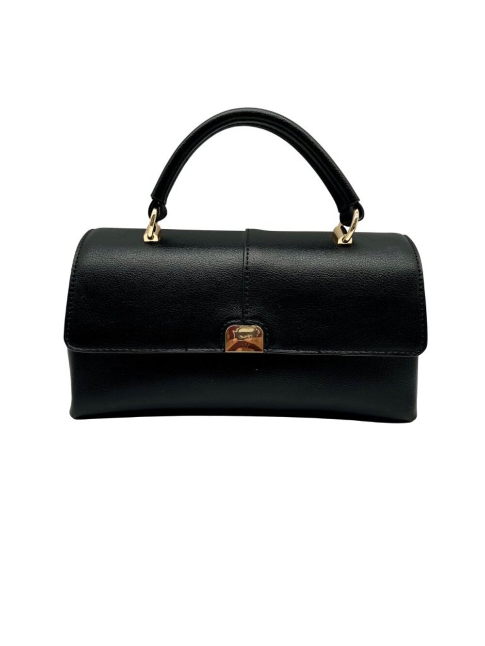 On 34th Kristt Black Faux Leather Solid Top Handle Crossbody Bag